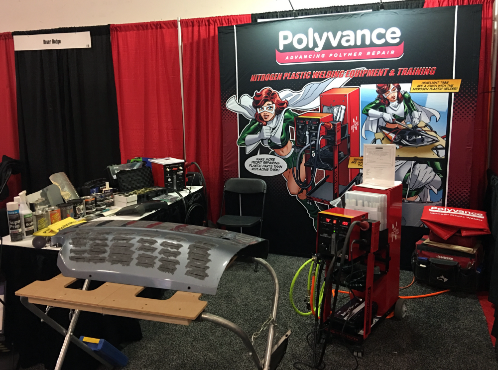 The Polyvance booth before the show started.